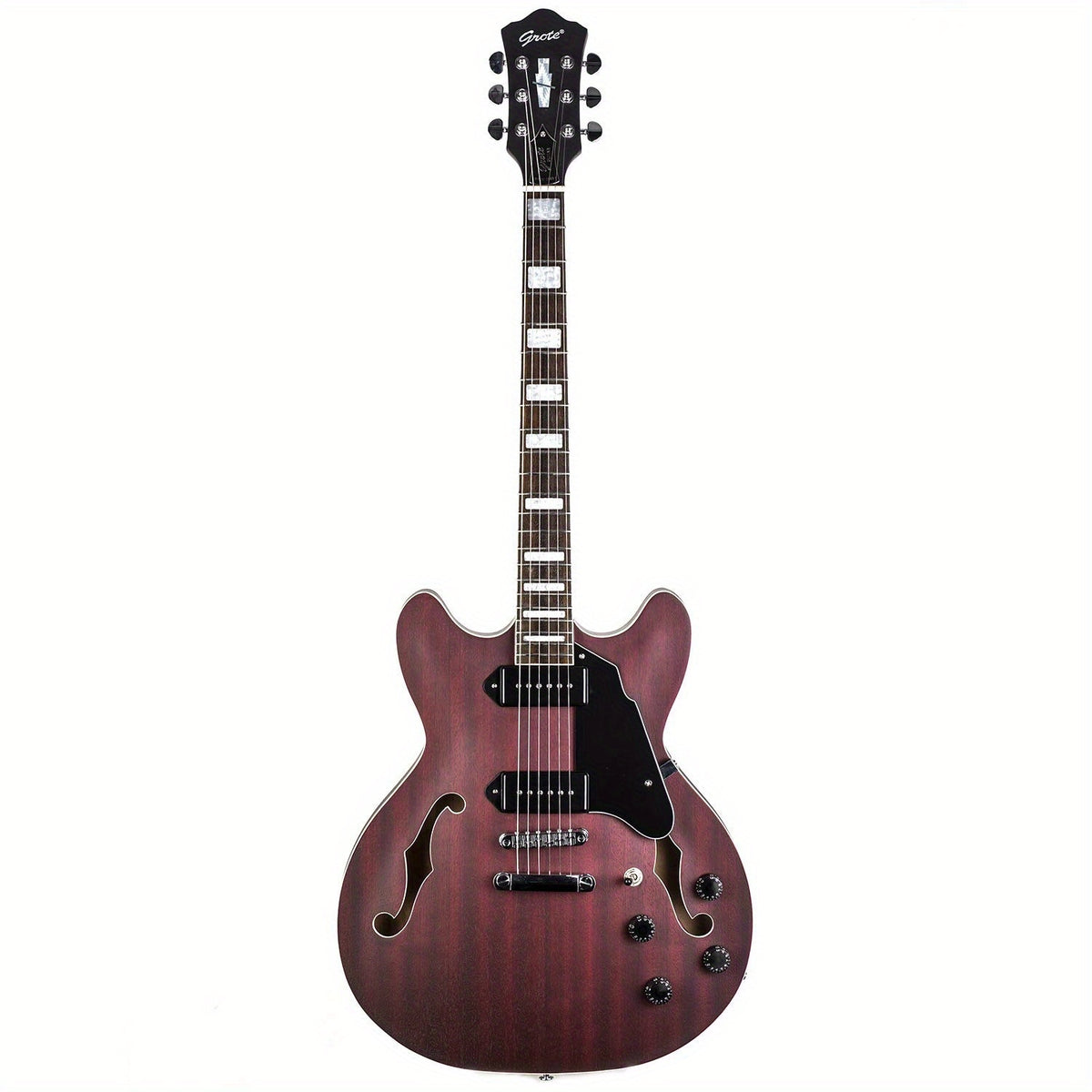 GROTE Semi-Hollow Body Electric Guitar with a Matte End And P90 Pickups