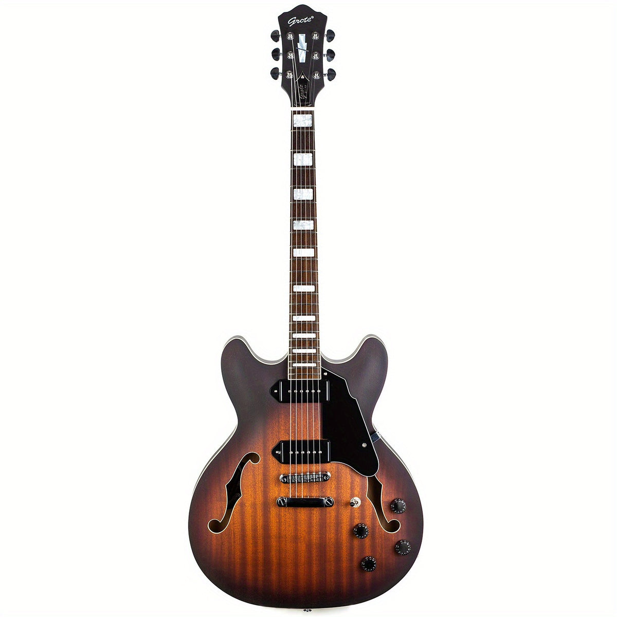 GROTE Semi-Hollow Body Electric Guitar with a Matte End And P90 Pickups