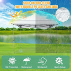 SANOPY 10x10ft Pop-up Awning with Side Wall, Heavy Duty Awning with Float, Commercial Event Tent, Easy to Set Up, Wind and Water Proof All Season, with Tote, Sun Protection