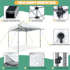 SANOPY 10x10ft Pop-up Awning with Side Wall, Heavy Duty Awning with Float, Commercial Event Tent, Easy to Set Up, Wind and Water Proof All Season, with Tote, Sun Protection