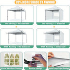 SANOPY 10x10ft Pop-up Awning with Side Wall, Heavy Duty Awning with Float, Commercial Event Tent, Easy to Set Up, Wind and Water Proof All Season, with Tote, Sun Protection