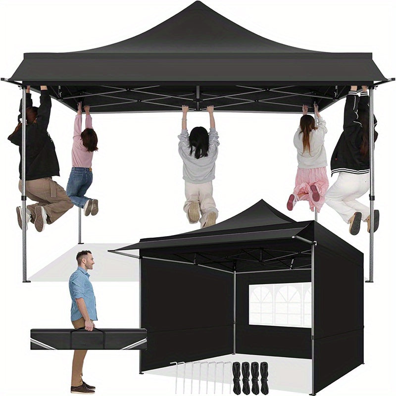 SANOPY 10x10ft Pop-up Awning with Side Wall, Heavy Duty Awning with Float, Commercial Event Tent, Easy to Set Up, Wind and Water Proof All Season, with Tote, Sun Protection