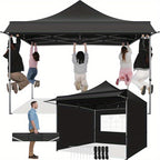 SANOPY 10x10ft Pop-up Awning with Side Wall, Heavy Duty Awning with Float, Commercial Event Tent, Easy to Set Up, Wind and Water Proof All Season, with Tote, Sun Protection