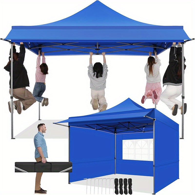 SANOPY 10x10ft Pop-up Awning with Side Wall, Heavy Duty Awning with Float, Commercial Event Tent, Easy to Set Up, Wind and Water Proof All Season, with Tote, Sun Protection