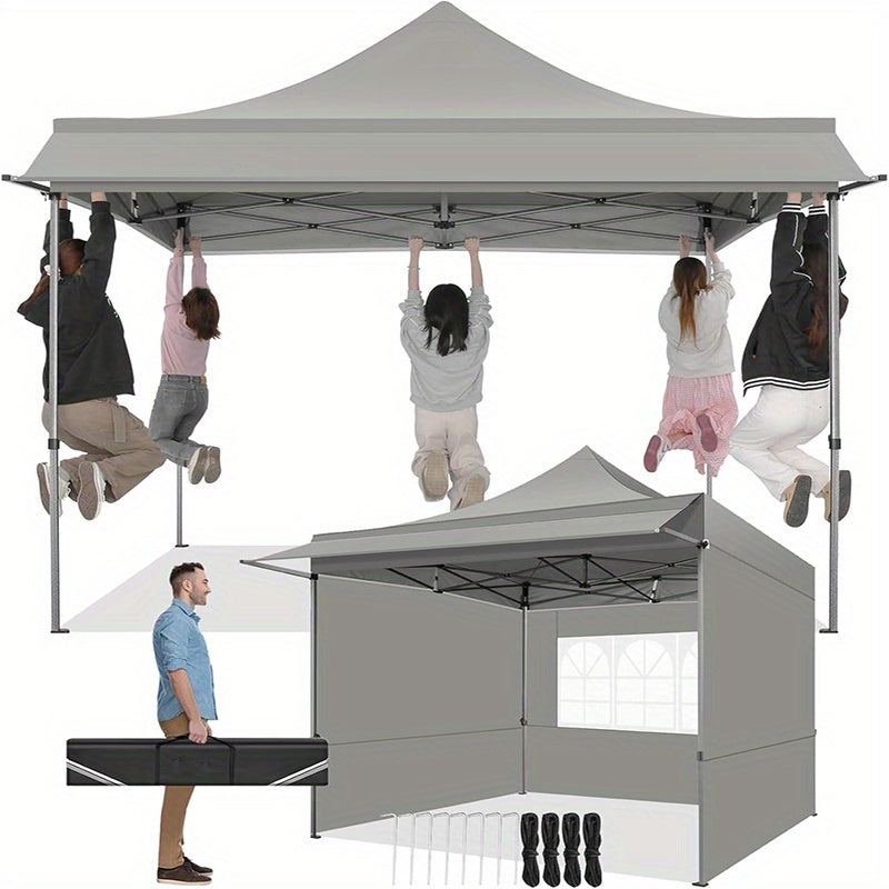 SANOPY 10x10ft Pop-up Awning with Side Wall, Heavy Duty Awning with Float, Commercial Event Tent, Easy to Set Up, Wind and Water Proof All Season, with Tote, Sun Protection