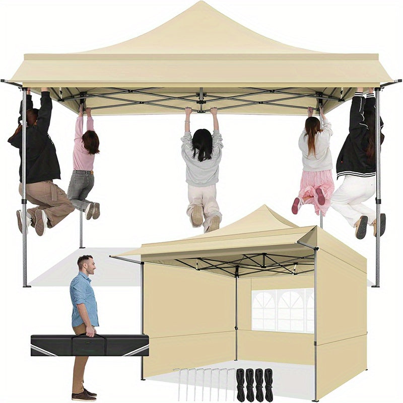SANOPY 10x10ft Pop-up Awning with Side Wall, Heavy Duty Awning with Float, Commercial Event Tent, Easy to Set Up, Wind and Water Proof All Season, with Tote, Sun Protection