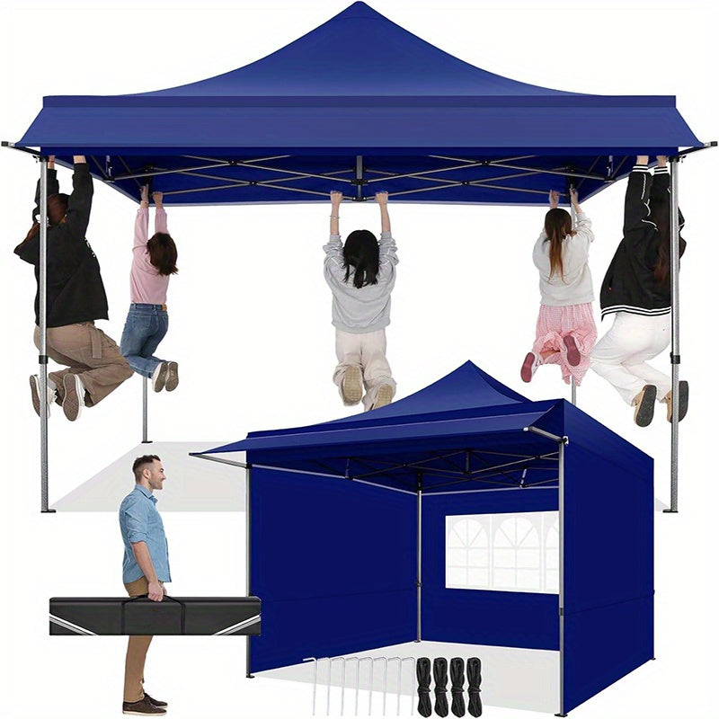 SANOPY 10x10ft Pop-up Awning with Side Wall, Heavy Duty Awning with Float, Commercial Event Tent, Easy to Set Up, Wind and Water Proof All Season, with Tote, Sun Protection