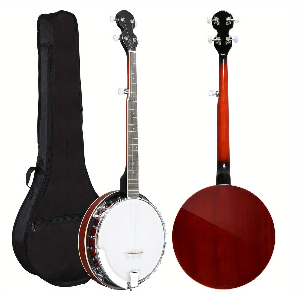 Full Size 5 String Right Handed Banjos Set with Closed Solid Sapele Back & Premium Mahogany Neck And Premium Additions