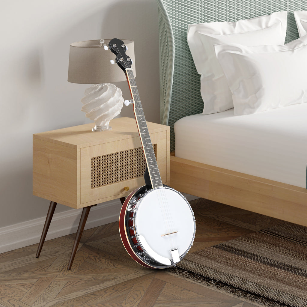 Full Size 5 String Right Handed Banjos Set with Closed Solid Sapele Back & Premium Mahogany Neck And Premium Additions