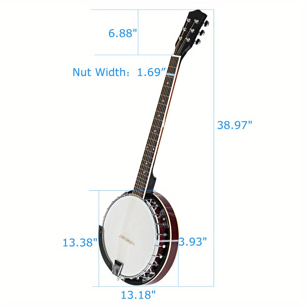Grade Exquisite Professional Sapelli Notopleura Wood Alloy 6-string Banjo