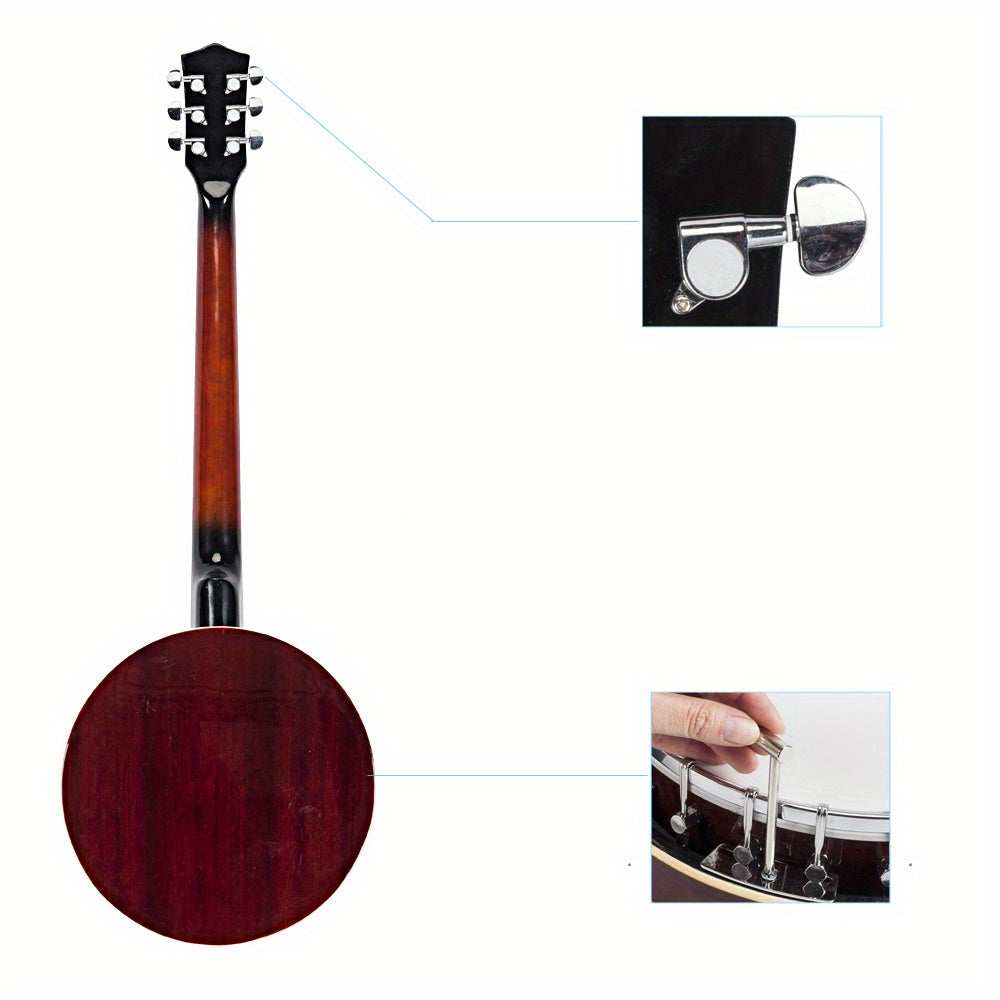 Grade Exquisite Professional Sapelli Notopleura Wood Alloy 6-string Banjo