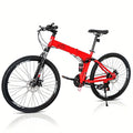 Folding 21 Shimano Speed 26" Wheel Riding Mountain Bike, Steel Frame Trail Road Bicycle, for Men and Women