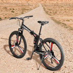 26-Inch Collapsible Mountain Bike, Shimano 21-Speed MTB Bicycle Designed for Adults
