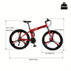 26-Inch Collapsible Mountain Bike, Shimano 21-Speed MTB Bicycle Designed for Adults