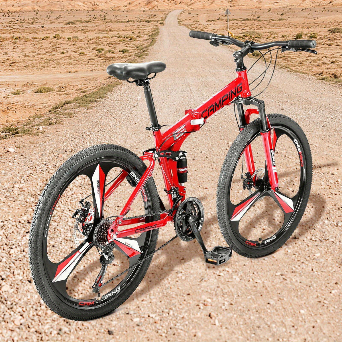 26-Inch Collapsible Mountain Bike, Shimano 21-Speed MTB Bicycle Designed for Adults