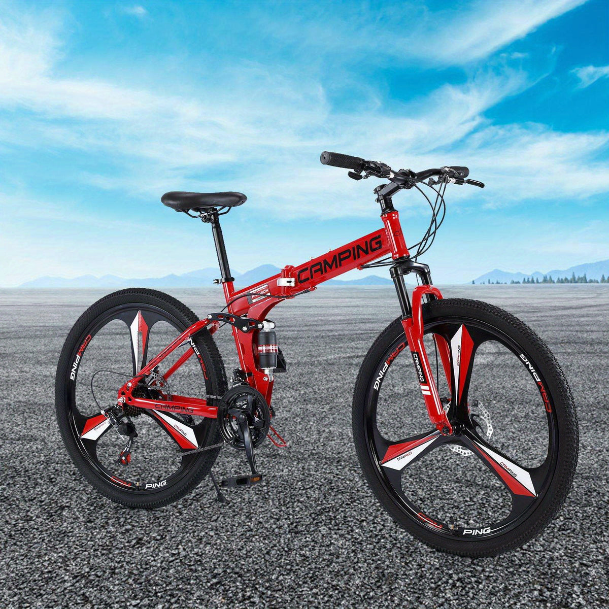26-Inch Collapsible Mountain Bike, Shimano 21-Speed MTB Bicycle Designed for Adults