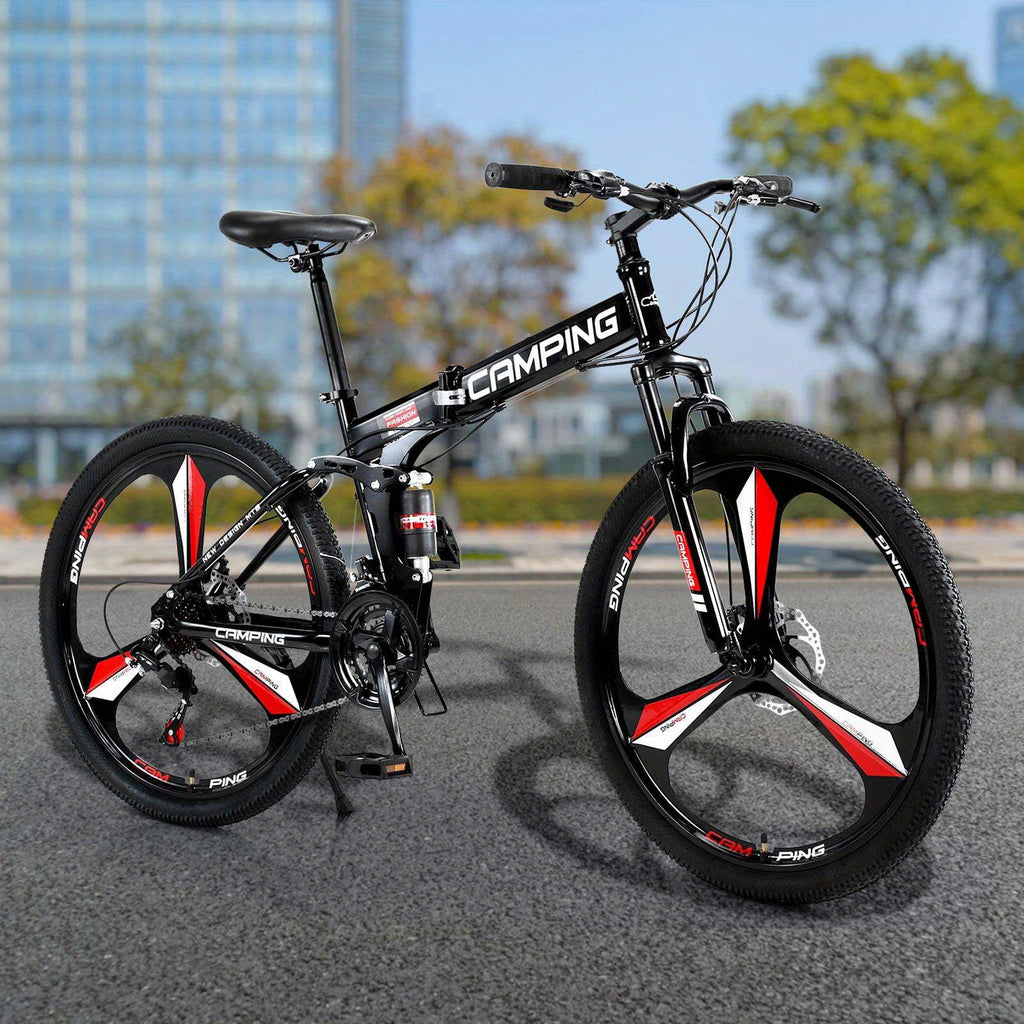 26-Inch Collapsible Mountain Bike, Shimano 21-Speed MTB Bicycle Designed for Adults