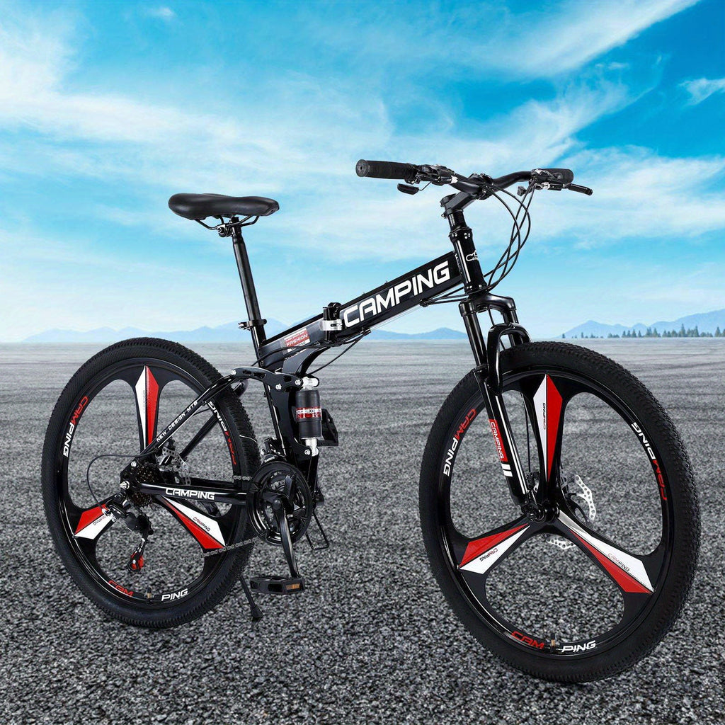 26-Inch Collapsible Mountain Bike, Shimano 21-Speed MTB Bicycle Designed for Adults