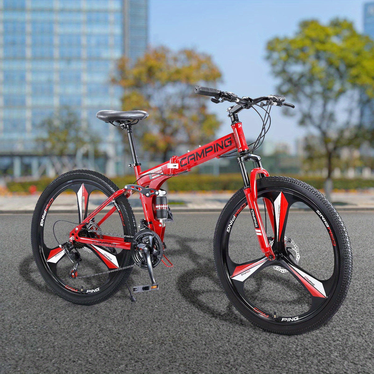 26-Inch Collapsible Mountain Bike, Shimano 21-Speed MTB Bicycle Designed for Adults