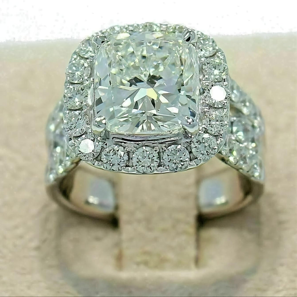 1pc 3.5Ct 9*9Mm S925 925 Silver moissanite Ring Luxury Gift for Men And Women Birthday Party Gift 18K Gold Plated