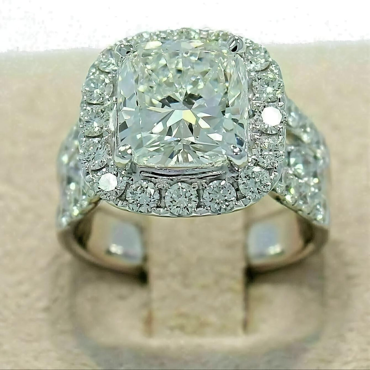 1pc 3.5Ct 9*9Mm S925 925 Silver moissanite Ring Luxury Gift for Men And Women Birthday Party Gift 18K Gold Plated
