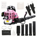 1pc Pink 52CC 2-Stroke Backpack Gas Leaf Blower, 550 CFM High Velocity Metal Blower for Lawn Care and Home Debris Removal, Manual Start, No Battery Required