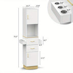 Hairdresser'S Salon Storage Station, Barber'S Hair Station, Beauty Salon Spa Equipment, with 2 Drawers, 2 Storage Cabinets, 6 Hair Dryer Holders, Suitable for Beauty Salon, Personal Studio, Hairdressing Shop) - Platinum