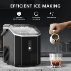 Nugget Bullet Ice Makers Countertop, Crushed Ice Maker With Handle 35 Lbs/ Day 26 Lbs/Day Soft Chewable Ice, Pebble Ice Maker With Self-Cleaning, Ice Scoop & Basket, For Home, Office, Kitchen, For Halloween, Christmas.