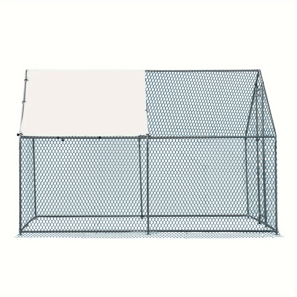 10 X 10ft Large Metal Chicken Coop, Walk-in Poultry Cage Chicken Hen Run House with Waterproof Cover, Rabbits Cats Dogs Farm Pen for Outdoor Backyard Farm Garden
