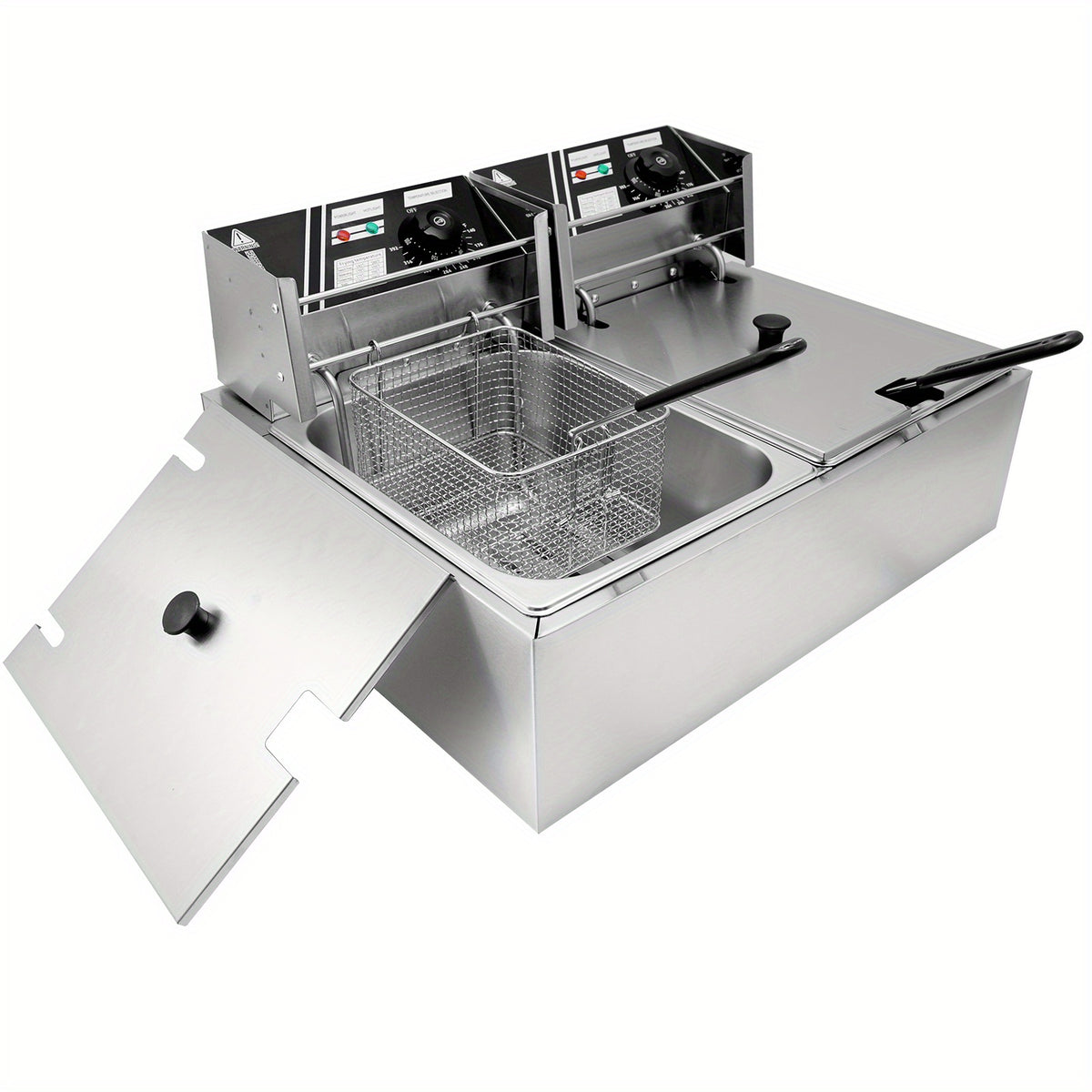 3.17gal Commercial Electric Deep Fryer, Stainless Steel Countertop Electric Fryers with Removable Tank and Lid