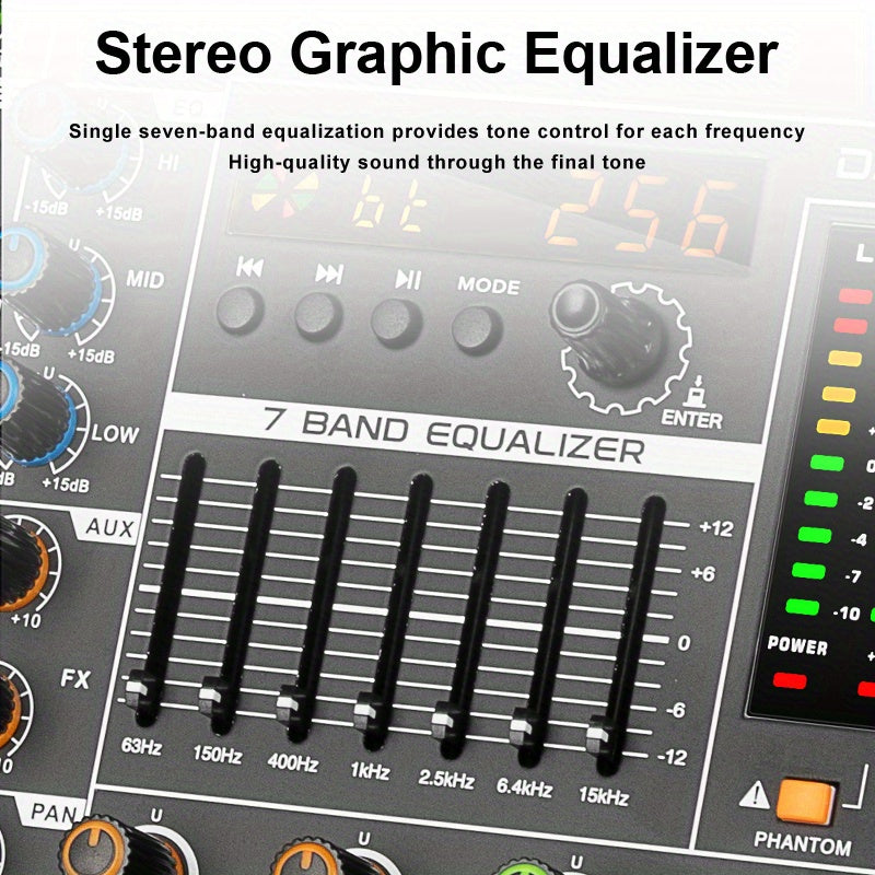Professional 12 Channel USB Mixer with 256 Reverb Effects And 48V Phantom Power Supply Supporting Wireless Connection on Mobile Phones - Leading The Music Trend!