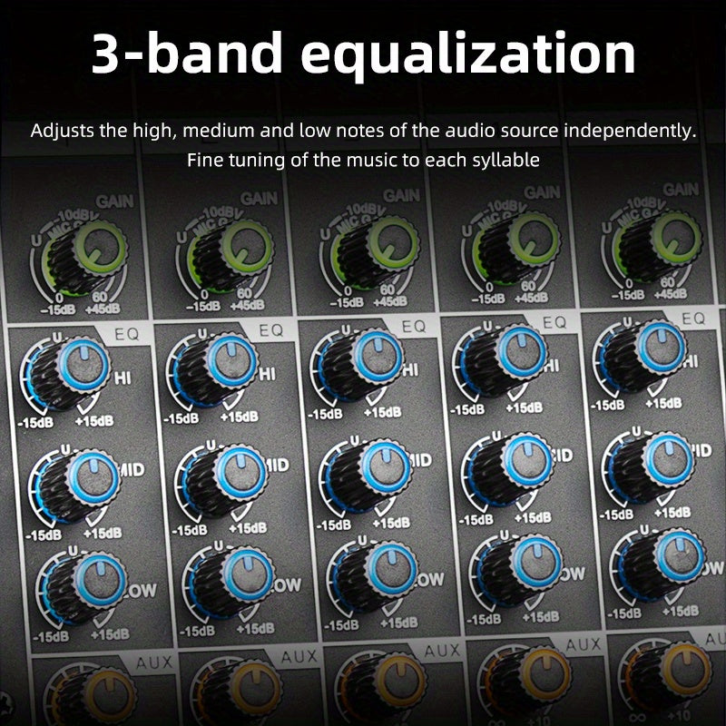Professional 12 Channel USB Mixer with 256 Reverb Effects And 48V Phantom Power Supply Supporting Wireless Connection on Mobile Phones - Leading The Music Trend!