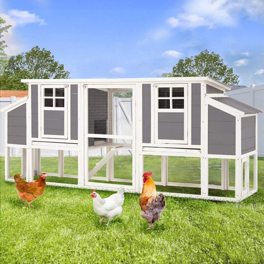 98" Large Chicken Coop For 6-8 Chickens | Wooden Chicken Hutch With Nesting Boxes, Outdoor Hen House Chicken Cage By Yodolla