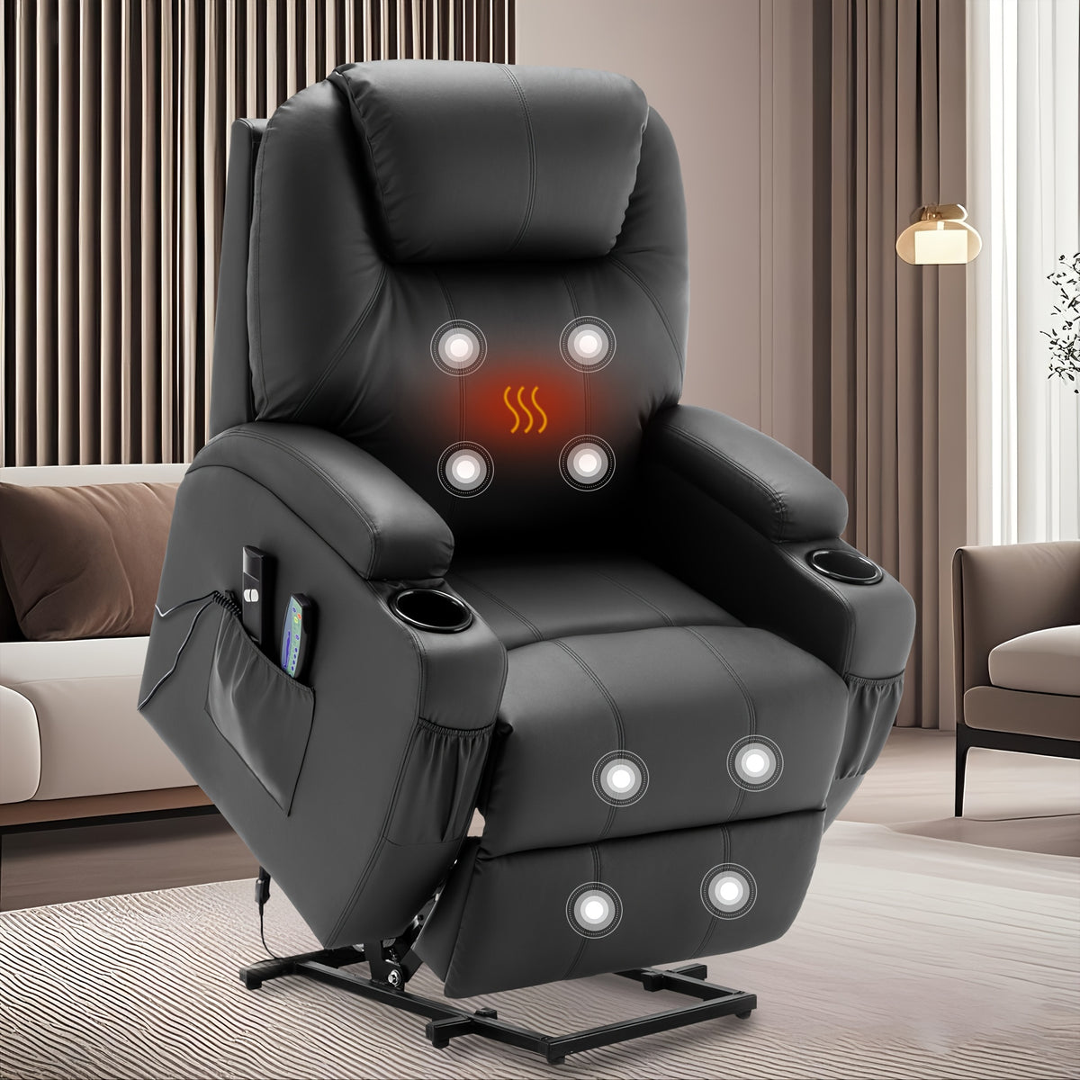 A Special Massage Chair for Personal Care And Home Use, Massage Chair Clearance Deal, Power Lift Recliner Chair, The Electric Chair Features Massage And Heating Functions, Comes with A Remote Control And Cup Holder, Holiday Gift