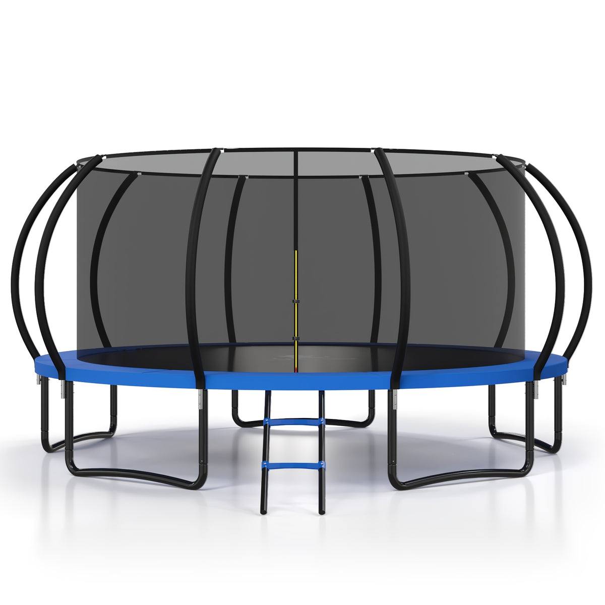 Polar Aurora Outdoor Trampoline, 10FT 12FT 14FT 16FT Recreational Trampoline for Adults, Trampoline with Safety Enclosure Net, Wide Ladder And Anti-Rust Coated Frame