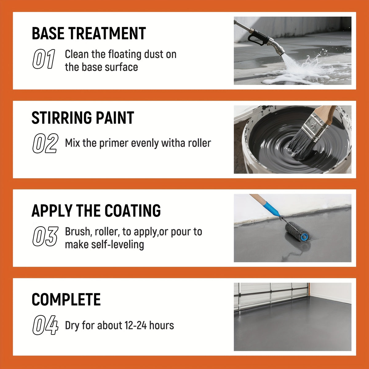 Professional Epoxy Floor Paint Kit (4 Gallon) - Light Blue Acrylic Concrete Coating for Garages & Basements | Single Component Formula | Scratch Resistant & Low VOC | Ready-to-Use