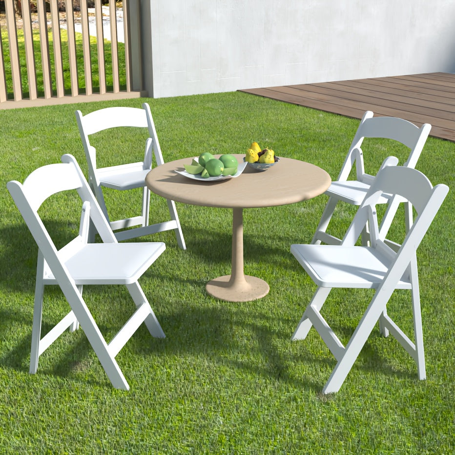 4-Pack White Folding Office Chairs, Indoor/Outdoor Resin Folding Chairs, Portable Seating Suitable For Offices, Conference Rooms, Courtyards, Home Use, Gardens