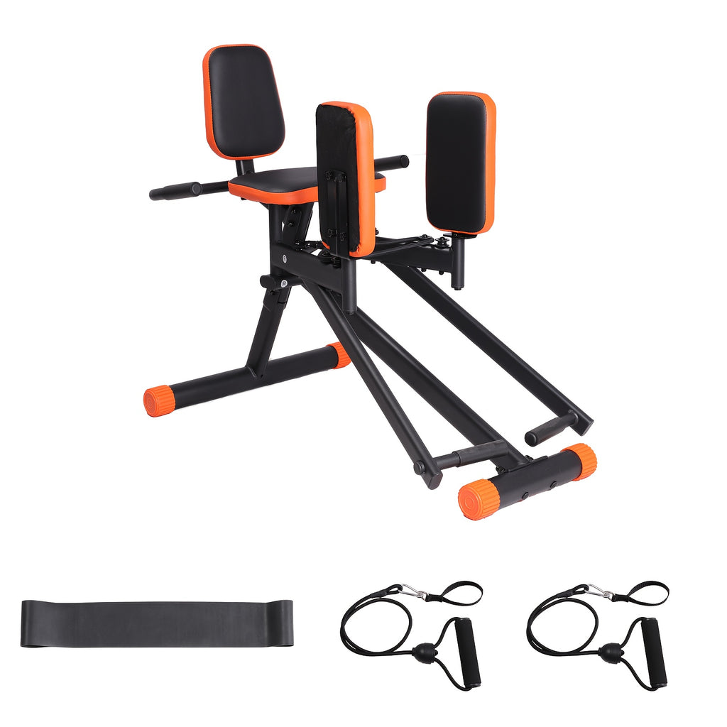 Hip Abduction Trainer for Home Glute and Thigh Workouts with Two Pull Ropes and 2 Adjustable Resistance Levels