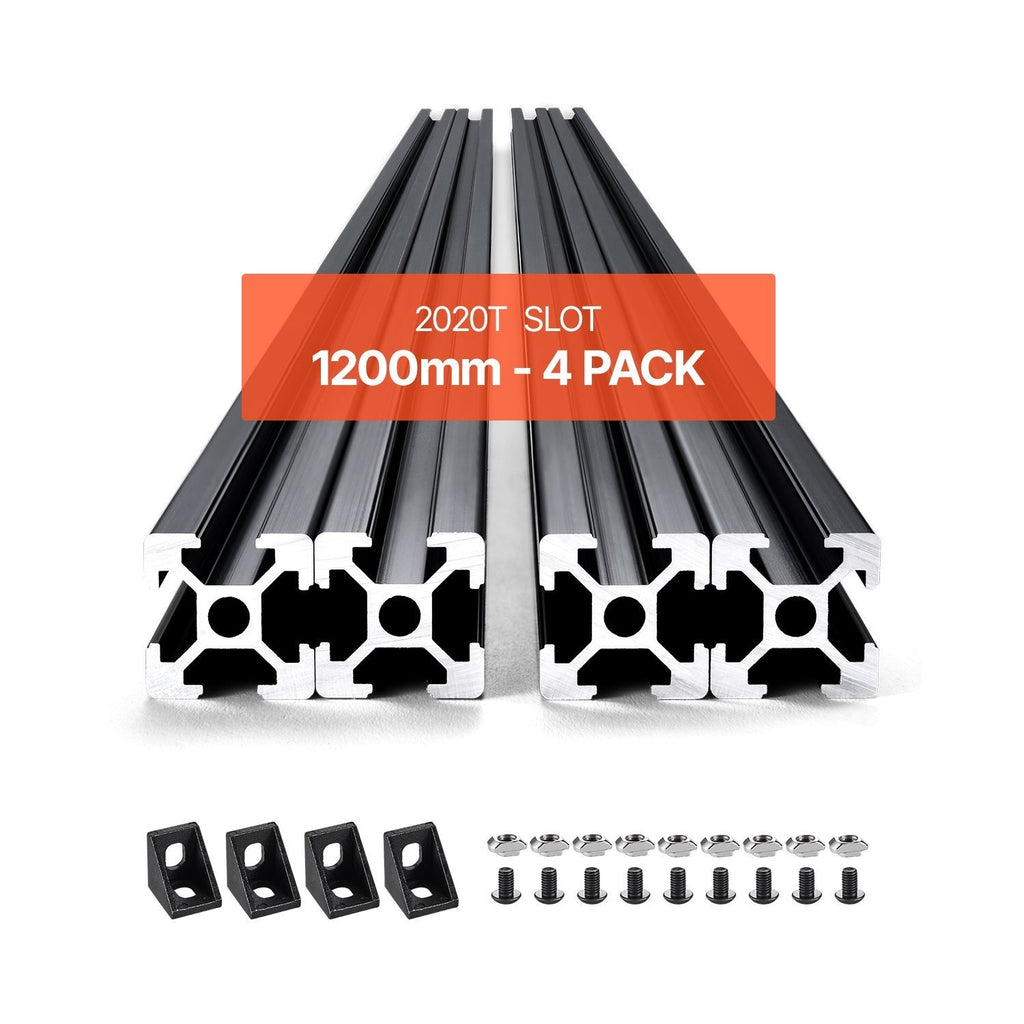 VEVOR T Slot 2020 Aluminum Extrusion Anodized Linear Rail, High-Strength Extruded Aluminum Rail for 3D Printer, CNC Machine DIY, Laser Engraving, 1000/1200/1500/2000mm