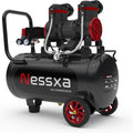 10 Gallon Ultra Quiet Air Compressor with Two Quick Couplers, 2HP 8.76 CFM at 115PSI Oil-Free Air Compressor Tank, 110V/60Hz, 70Db Air Compressor for Car Repair, Spray Painting, Woodwork Nailing