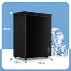 [Small Deep Freezer] WANAI Small Deep Freezer, 2.5/3.5/5.0 Cubic Feet Chest Freezer With Adjustable Temperature, Top Open Door, Removable Storage Basket For Home, Kitchen, Office, Home And Apartment, Black
