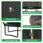 Polar Aurora Outdoor Trampoline, 10FT 12FT 14FT 16FT Recreational Trampoline for Adults, Trampoline with Safety Enclosure Net, Wide Ladder And Anti-Rust Coated Frame