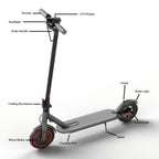 10.5AH 36V Battery 350W Foldable Electric Scooter For Adults With 8.5" Anti-skid Solid Tyres, 19MPH High Speed &3 Speed Modes, Update Model Steps Up With Enhanced Braking For Superior Quality And Comfort-Pick The Model That Fits Your Needs