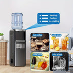 Black, White 3-in-1 Water Dispenser with Ice Maker (33LBS/Day), Hot & Cold, Child Safety Lock, Touch Control, for 3-5 Gal Bottles, Home & Office.