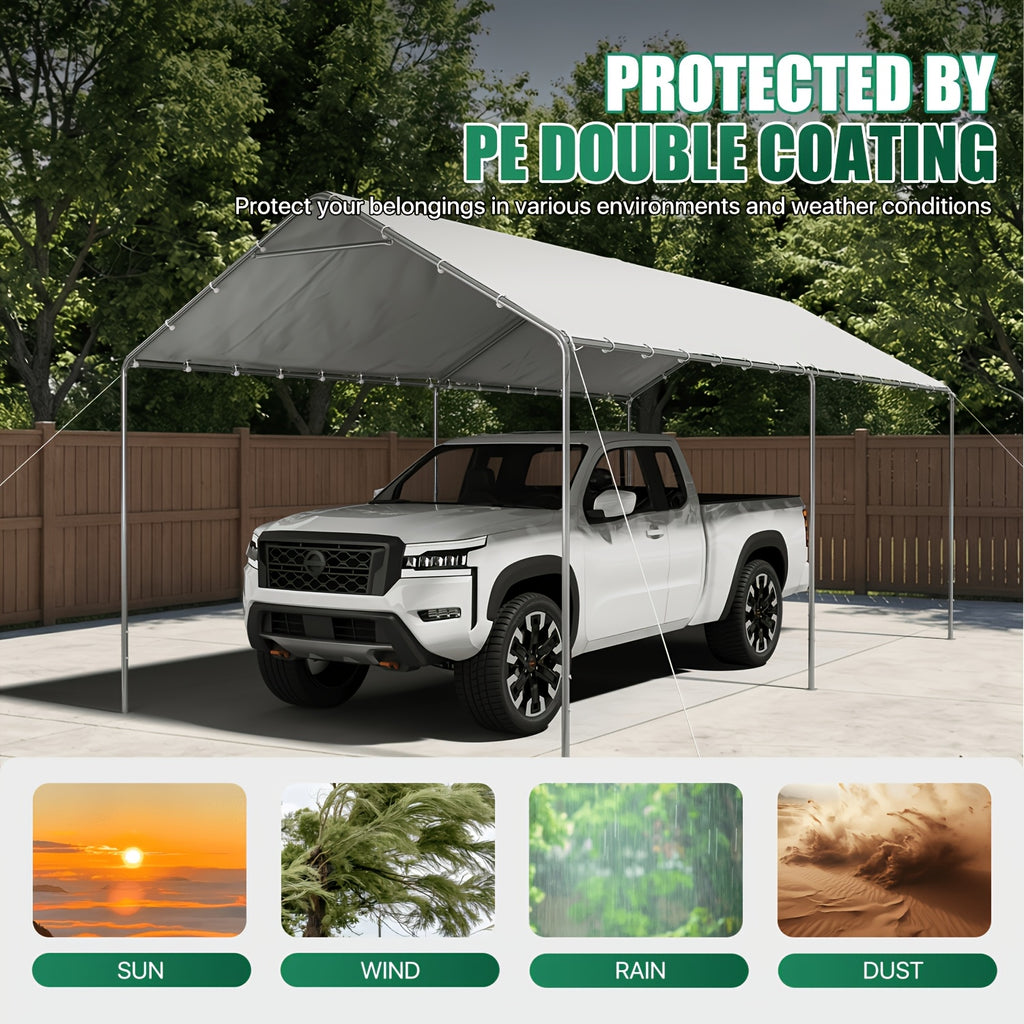 [UV Protection] UMORLYRAE 10'X20'/10'X15' Heavy Duty Carport, Outdoor Party Tent with Galvanized Steel Frame And Car Canopy, Includes Anchor Kit And 3 Reinforced Steel Cables for Maximum Wind Resistance, UV Protection, Ideal for Vehicle, Event, Or RV Shel