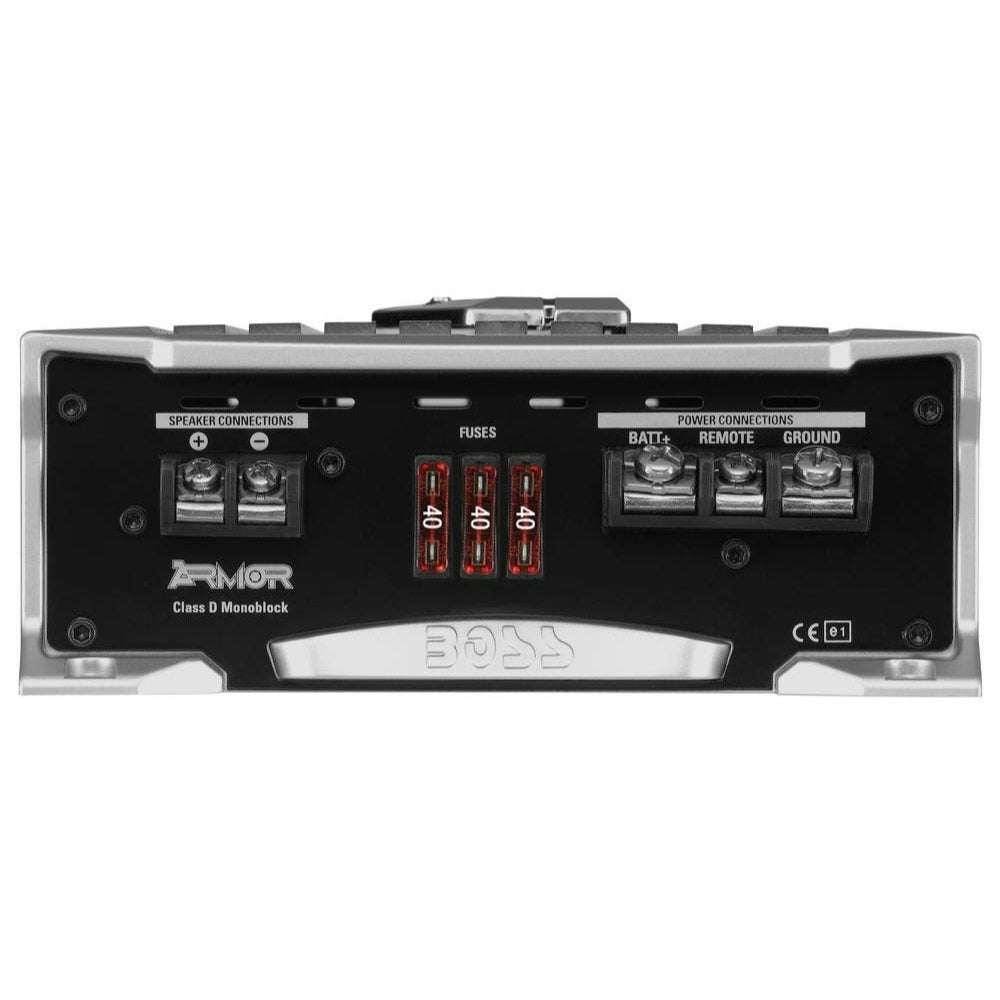 Boss Audio Systems AR4000D Armor 4000 Watt Monoblock Class D 1-Ohm Stable Car Audio Amplifier Amp with Mosfet Power Supply and Remote Control
