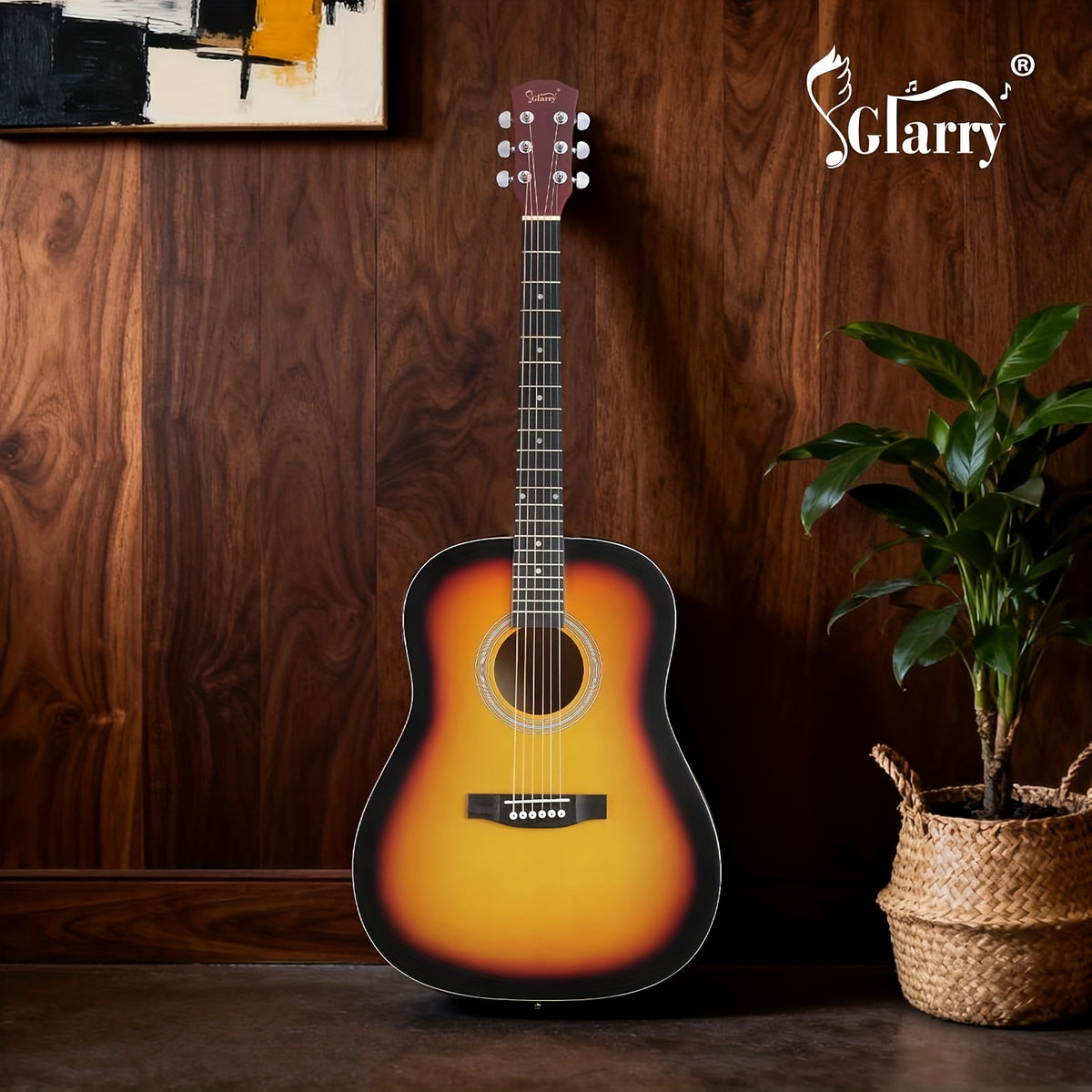 Glarry 41-Inch Acoustic Guitar Set, Full Size Style, Spruce Panel, with Built-In Tuner, 20W AMP, Gig Bag, Strap, Complete Additions, for Beginner Students, Birthday/Festival Gift for Music Lovers
