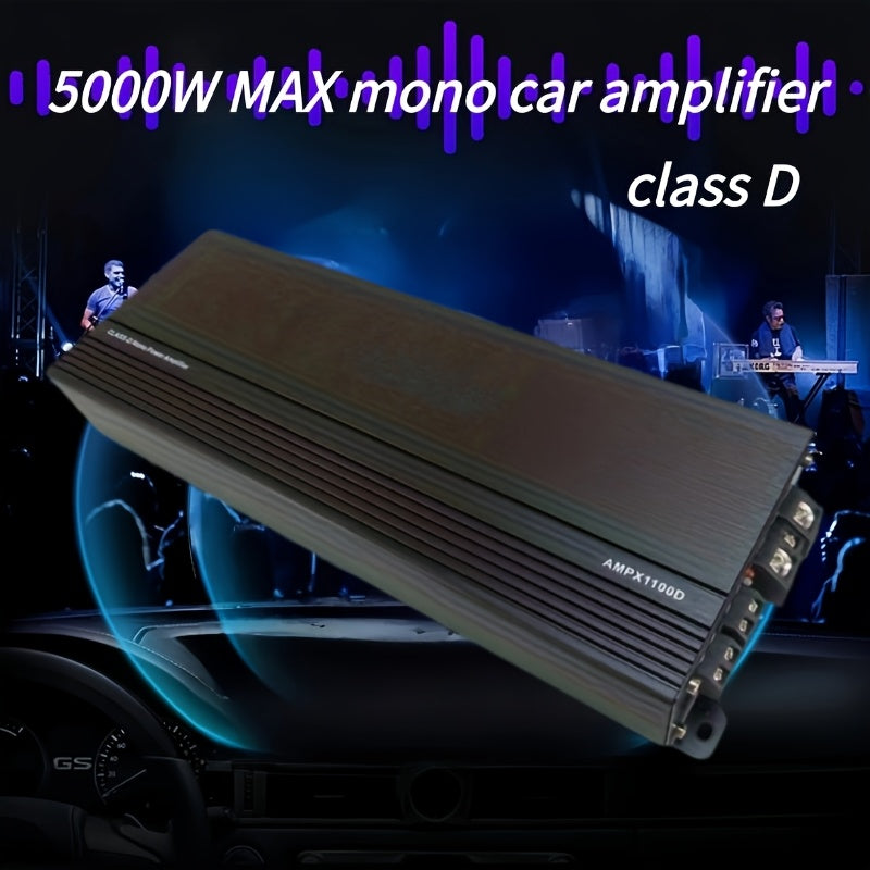 Car Keluneglo 5000W Max Power Monoblock Class D Amplifier - 3800W RMS Super Output at 1 Ohm - 10Hz to 250Hz Frequency Response - 96Db+ Higher SNR - 0.05% Lower THD - 11-16V Voltage Supply - RCA Input - Crossover Frequency & Slope Adjustable - Perfec
