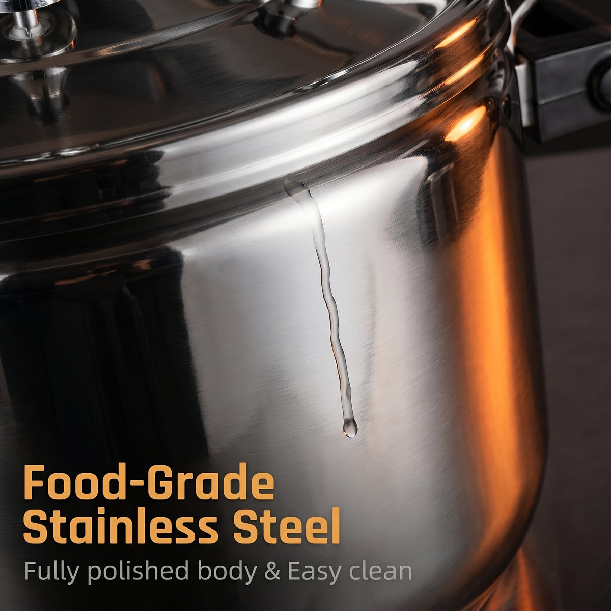 Commercial 26.5 Qt Stainless Steel Pressure Cooker -for Restaurant & Hotel Kitchens, Induction/Gas