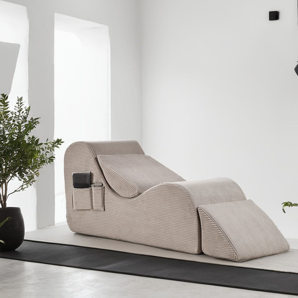 Ergonomically Designed Yoga Lounger Chair for Adults, Featuring a Corduroy Cushioned Sponge And a Non-Slip Base, Suitable for Indoor And Outdoor Use in Bedrooms And Living Rooms, Complete with a Cushion Pillow
